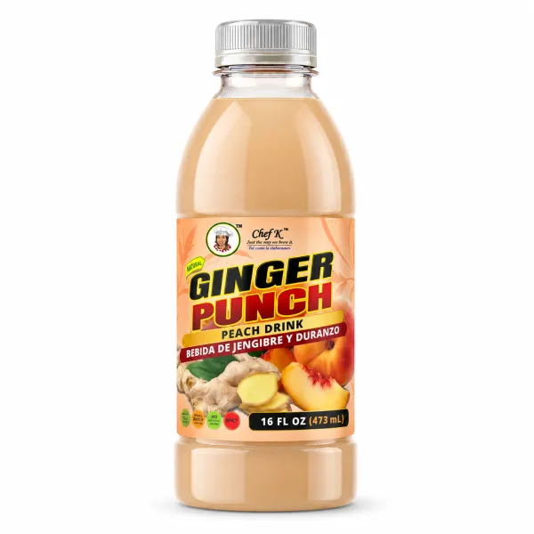 Chef K, Inc. | Ginger Punch with Peach – Sweet & Spicy Peach-Ginger Blend- 16 oz