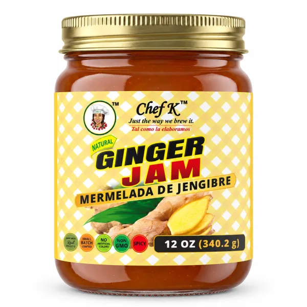 Chef K, Inc. | Ginger Jam – 12 oz | Sweet & Spicy Ginger Spread | Natural Preserves