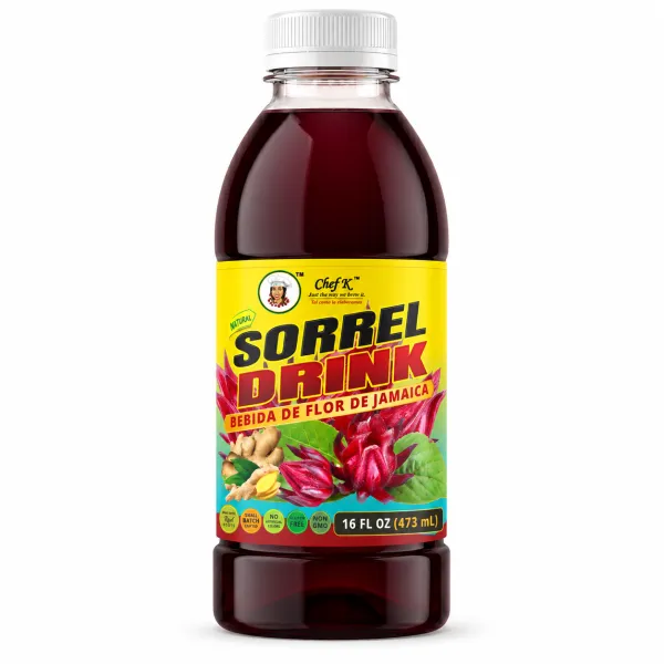 Chef K, Inc. | Sorrel Drink | Authentic Jamaican Sorrel | Natural & Healthy- 16 oz