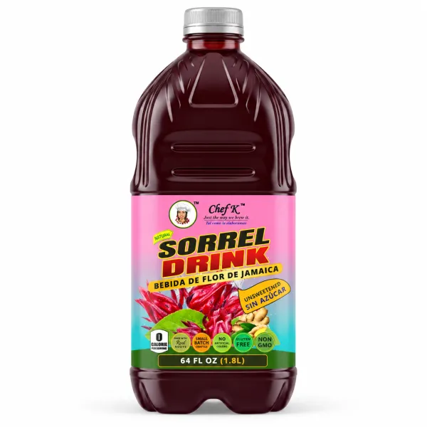 Chef K, Inc. | Unsweetened Sorrel Drink – No Added Sugar | Natural Flavor | 64 oz