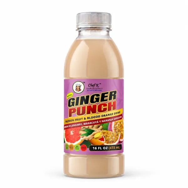 Chef K, Inc. | Ginger Punch with Blood Orange & Passion Fruit – Fruity Ginger Blend - 16 oz
