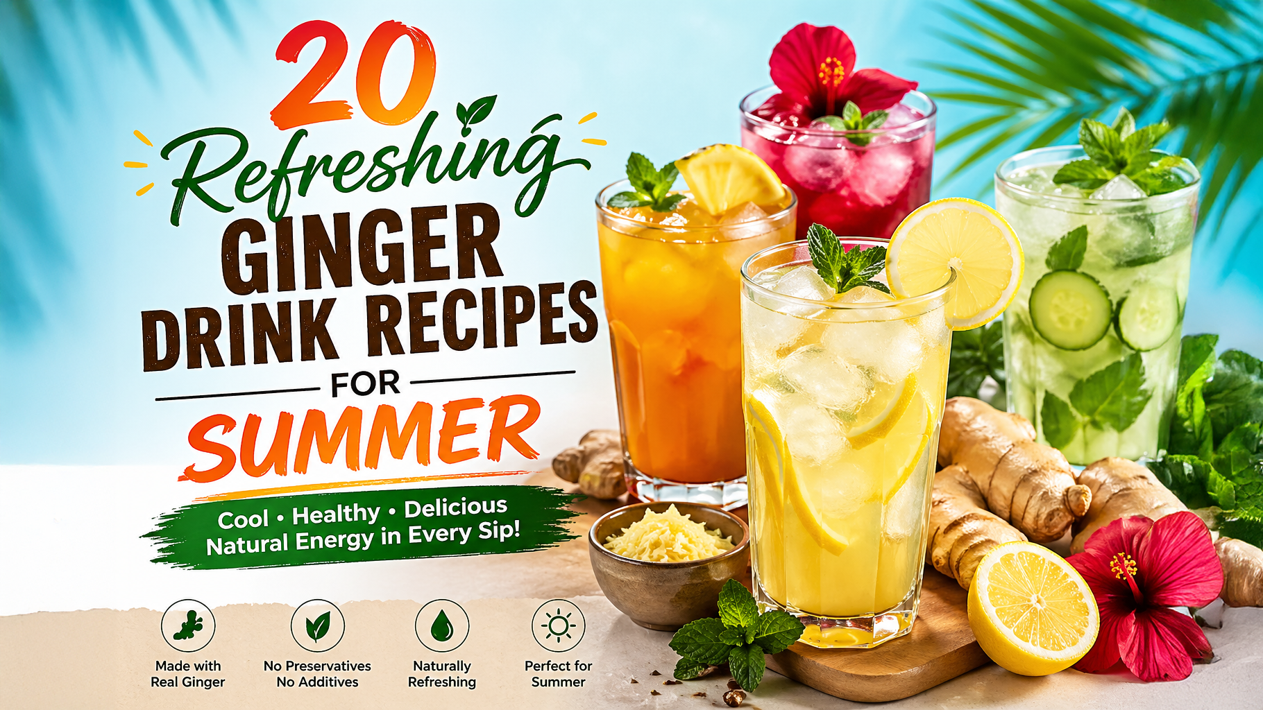 20 Refreshing Ginger Drink Recipes for Summer-Boost Energy & Stay Cool Naturally